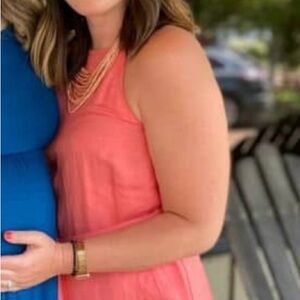 Loft Coral Sleeveless Dress